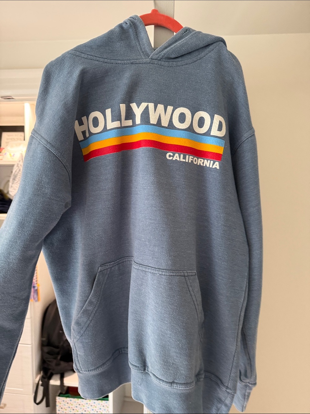 Hollywood California Blue Graphic Hoodie
